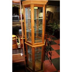 WOOD AND GLASS CURIO CABINET
