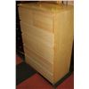Image 1 : 6 DRAWER  PARTICLE BOARD UPRIGHT DRESSER W ROLLER