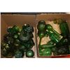 Image 1 : 2 BOXES OF GREEN GLASS ORNAMENTS