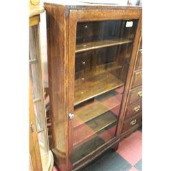 ANTIQUE OAK DISPLAY CABINET