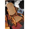 Image 1 : WOOD AND WICKER ROCKING CHAIR