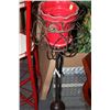 Image 1 : METAL PLANT STAND W/ RED CERAMIC POT 40" TALL