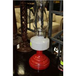 ORANGE AND WHITE OIL LAMP