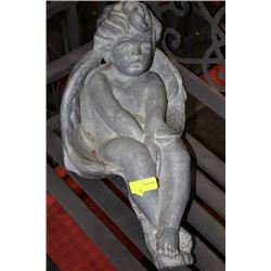 LARGE STONE CHERUB ORNAMENT