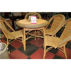 WICKER TABLE W 4 CHAIRS