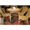 Image 1 : WICKER TABLE W 4 CHAIRS