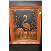 Image 1 : BRASS FLAMINGO PICTURE 15 1/2" X 11 1/2"