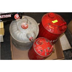 3 METAL GAS TANKS