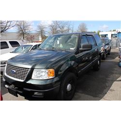 2003 FORD EXPEDITION 4DRSW, GREEN, VIN # 1FMPU16L73LC08322