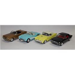 4 COLLECTIBLE DIE CAST CARS 1:18 SCALE