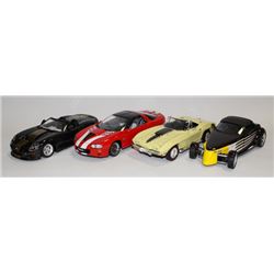 4 COLLECTIBLE DIE CAST CARS 1:18 SCALE