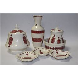 ESTATE BOX OF UKRANIAN STYLE CERAMIC DISHES