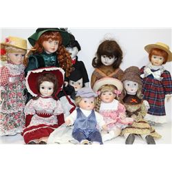 COLLECTION OF 11 PORCELAIN DOLLS