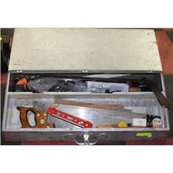 LARGE SILVER TOOL BOX WITH TOOLS