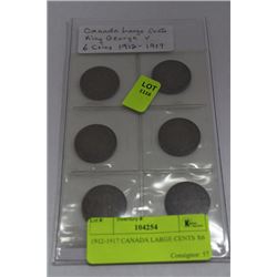 1912-1917 CANADA LARGE CENTS X6