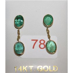 #78 14KT EMERALD EARRINGS