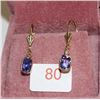 Image 1 : #80 14KT TANZANITE AND DIAMOND EARRINGS