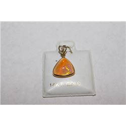 #85 14KT OPAL AND DIAMOND PENDANT