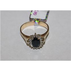 #94 14KT DIAMOND AND SAPPHIRE RING