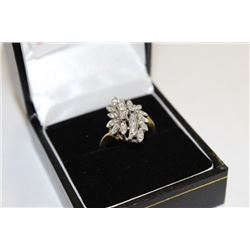 14 KT GOLD DIAMOND CLUSTER RING