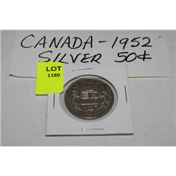 CANADA 1952 50 CENT SILVER COIN