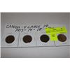 Image 1 : CANADA 4 LARGE 1 CENT COINS 1912-1920