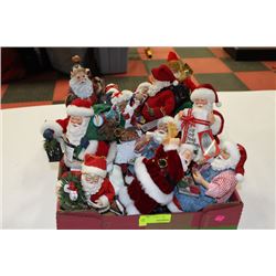 NEW LOT OF 10 SANTAS AND 1 MRS. CLAUS