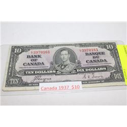 CANADA 1937 $10 NOTE