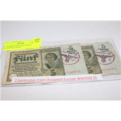 2 5 MARK BANKNOTES FROM OCCUPIED EUROPE