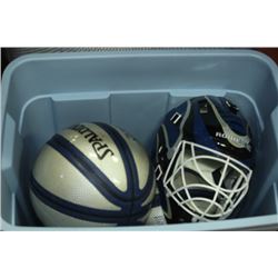 TUB WITH 2 CROSSCOUNT BALLS , VOLLYBALL AND SOCCER