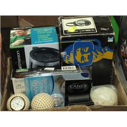 MEN'S MISC BOX, HEATED TRAVEL MUGS, DIVERS MASK,