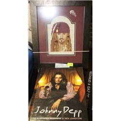 JOHNNY DEPP CROSS STITCH  W/ BOOKS