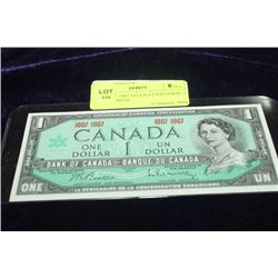 GEM UNC 1967 NO S/N CENTENNIAL 1 DOLLAR NOTE