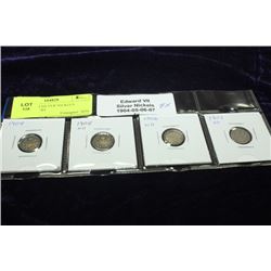 EDWARD VII SILVER NICKELS 1904-05-06-07 X4