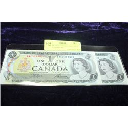 GEM UNC 1973 CONSECUTIVE S/N 1 DOLLAR NOTES X2