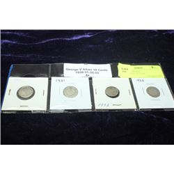 GEORGE V SILVER DIMES1930-31-32-33 X4