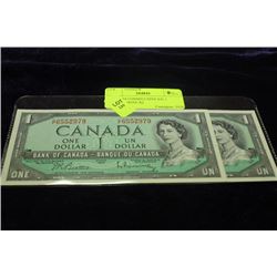 UNC 1954 CONSECUTIVE S/N 1 DOLLAR NOTE X2