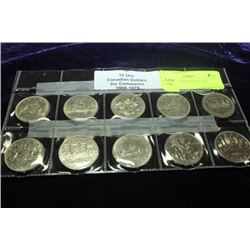 10 UNC CANADIAN DOLLARS 1968-1978