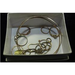 BOX OF ASSORTED GOLD JEWELLRY