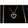 Image 1 : 14" GOLD CHAIN WITH HEART & DIAMOND PENDANT