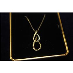 GOLD CHAIN WITH 2 TEAR DROP PENDANT W/ DIAMONDS