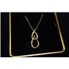 Image 1 : GOLD CHAIN WITH 2 TEAR DROP PENDANT W/ DIAMONDS
