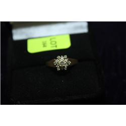 LADIES GOLD RING WITH DIAMOND ACCENTS