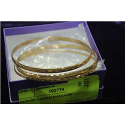 BOX OF 3 GOLD BANGLES