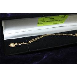 18" GOLD CHAIN WITH GOLD HEART CHARM