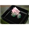 Image 1 : PAIR OF EMERALD & RD DIAMOND EARINGS