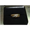 Image 1 : MENS GOLD WEDDING BAND W/ DIAMOND ACCENTS