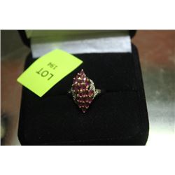LADIES RING W/ RUBY AND DIAMOND ACCENTS