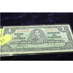 1937 CANADIAN 1 DOLLAR BILL