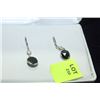 Image 1 : #39 14 KT WHITE GOLD BLACK DIAMOND EARRINGS